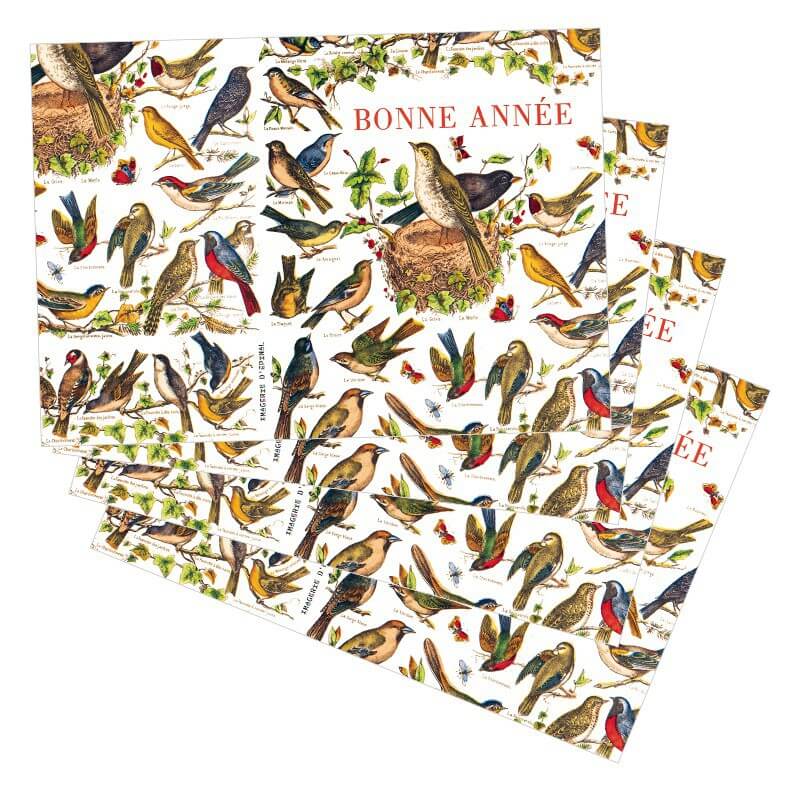 Lot de 5 cartes de voeux Oiseaux - Maison Images d'Épinal