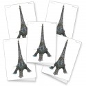 Lot de 5 cartes doubles "Gustave Eiffel"