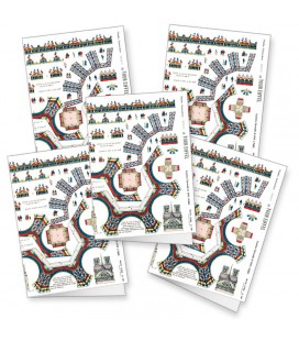 Lot de 5 cartes doubles "Tour Eiffel"