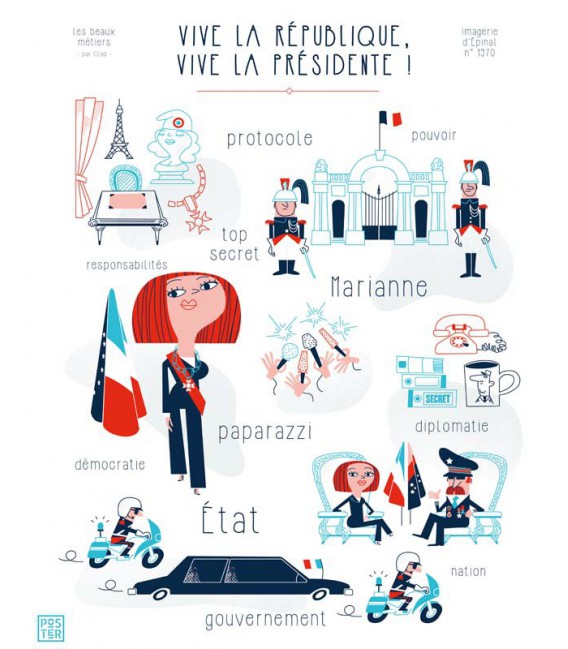 Affiche "Vive la République, vive la Présidente!" par Clod