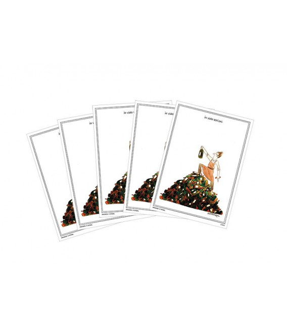 Lot de 5 cartes postales "In vino veritas" collection IN VINO VERITAS