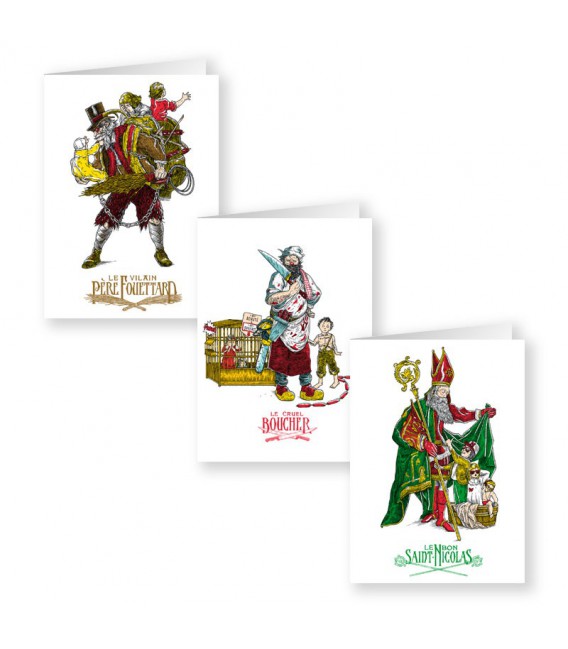 Lot de 3 cartes doubles série "Saint-Nicolas"