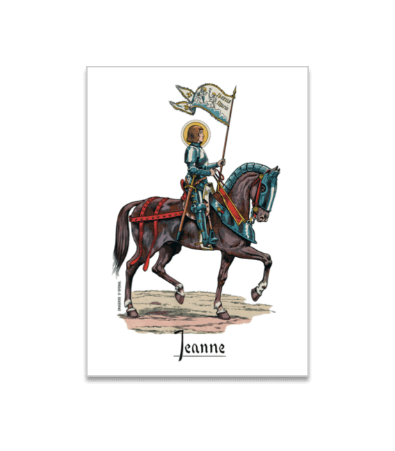 Carte postale "Jeanne d'Arc à cheval"