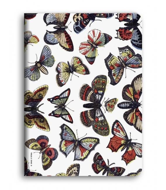 "Papillons" Carnet piqué avec couture A5