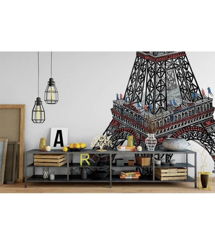 Décor panoramique - tour Eiffel 1889 - Maison Images d'Épinal
