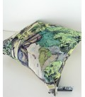 Coussin Fond de forêt en lin-coton (52x52 cm)