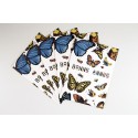 Lot de 5 cartes Bonne Année La Chasse aux Papillons