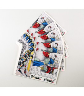 Lot de 5 cartes doubles Bonne Année - Mon ami Pierrot